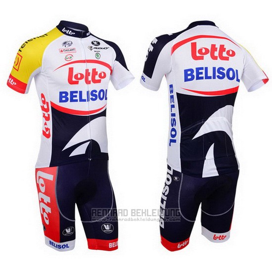 2013 Fahrradbekleidung Lotto Belisol Volett und Wei Trikot Kurzarm und Tragerhose